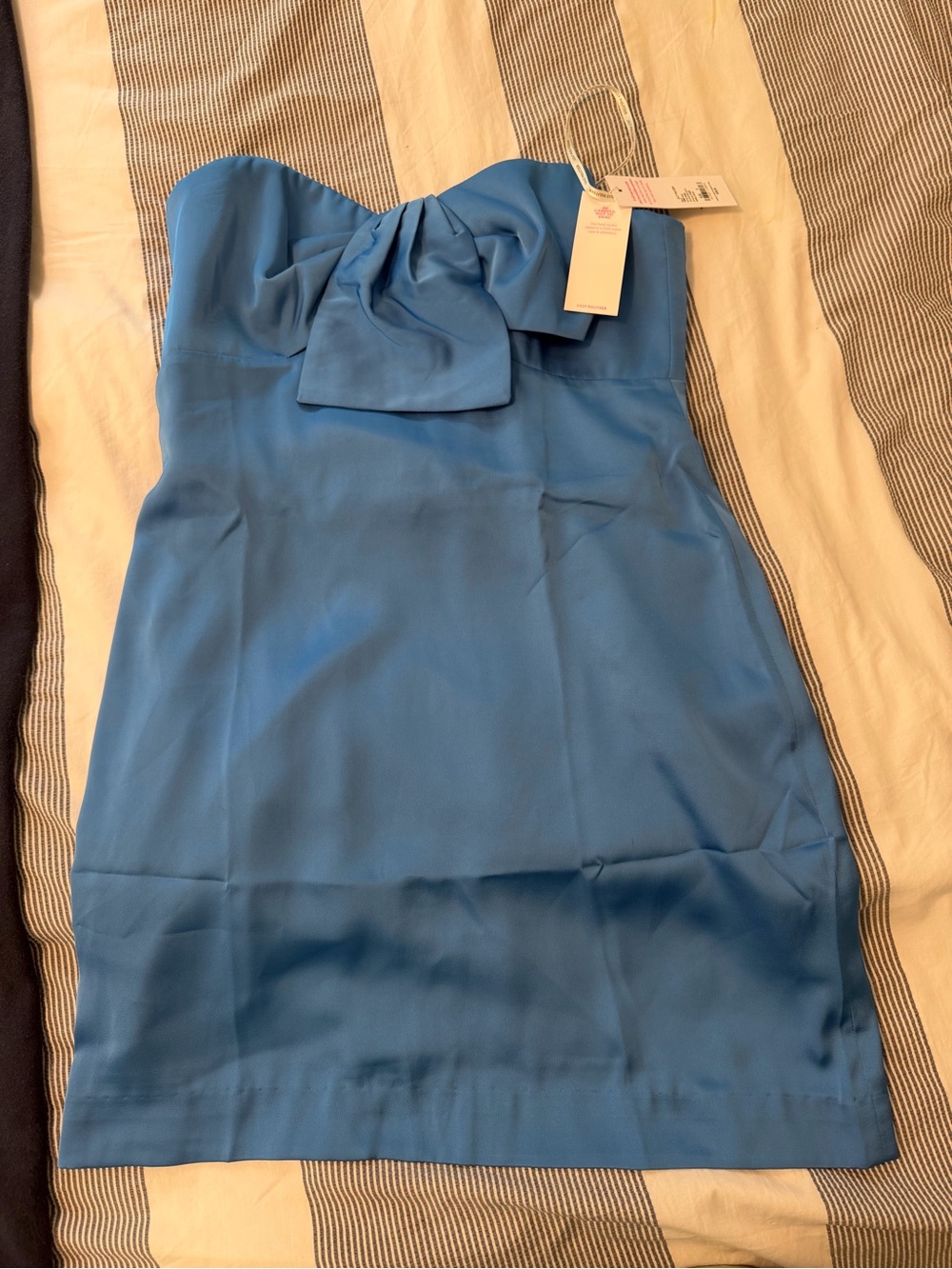 Lilly Pulitzer Morelle Blue Strapless Mini with Front Bow